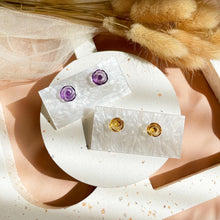 Load image into Gallery viewer, Citrine / Amethyst Rose Earring