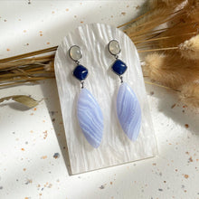 Load image into Gallery viewer, Moonstone, Sodalite , Blue Lace Agate Earring