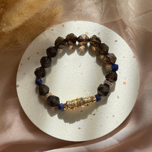 Load image into Gallery viewer, Smoky Quartz with Lapis Lazuli Bracelet