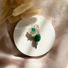 Load image into Gallery viewer, Mother Of Pearl with with Green Onyx Brooch / Pendant