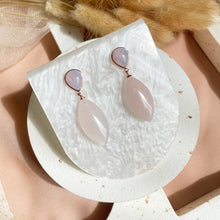Load image into Gallery viewer, Blue Lace Agate with Rose Quartz Earring