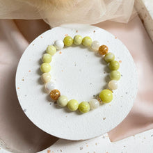 Load image into Gallery viewer, Serpentine, Mother Of Pearl with Prosperity Gold Bracelet