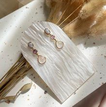 Load image into Gallery viewer, Rose Quartz, Amethyst with Blue Lace Agate Earring