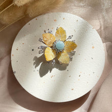 Load image into Gallery viewer, Mother Of Pearl with Aquamarine Brooch