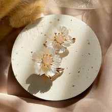 Load image into Gallery viewer, Mother of Pearl with Rose Quartz Brooch