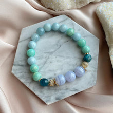 Load image into Gallery viewer, Blue Lace Agate,Amazonite , Aquamarine with Apatite Bracelet