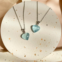 Load image into Gallery viewer, 92.5 Silver Aquamarine Heart Pendant