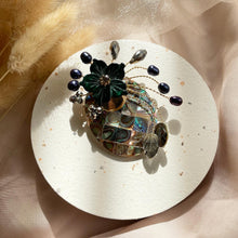 Load image into Gallery viewer, Dyed Mother of Pearl, Paua Shell with Pearl Brooch