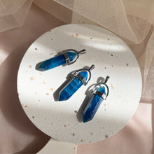 Load image into Gallery viewer, Yellow / Purple / Blue Agate Point Pendant