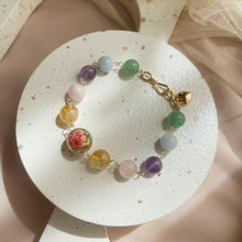 Load image into Gallery viewer, Classic Rose Bracelet In Citrine, Rose Quartz, Amethyst, Aquamarine and Aventurine