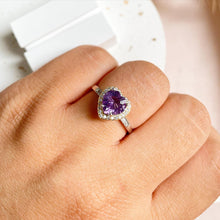 Load image into Gallery viewer, Amethyst Heart Ring