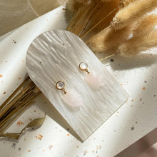 Load image into Gallery viewer, Rose Quartz with Mother Of Pearl Earring