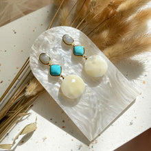 Load image into Gallery viewer, Mother Of Pearl, Turquoise with Labradorite Earring