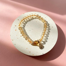 Load image into Gallery viewer, Citrine Rose Charm Bracelet