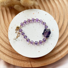 Load image into Gallery viewer, Flourite Fox with Amethyst Bracelet