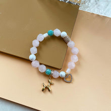 Load image into Gallery viewer, Rose Quartz, Howlite , Mother of Pearl with Amazonite Bracelet