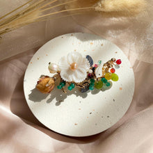 Load image into Gallery viewer, Preserved Rose , Mother Of Pearl , Mix Crystal with Pearl Brooch