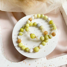 Load image into Gallery viewer, Serpentine, Mother Of Pearl with Prosperity Gold Bracelet