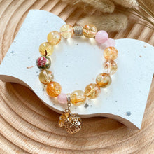 Load image into Gallery viewer, Money Bag Charm , Citrine with Rose Quartz