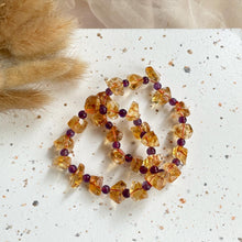 Load image into Gallery viewer, Citrine with Amethyst Bracelet