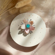 Load image into Gallery viewer, Mother Of Pearl with Amazonite Brooch