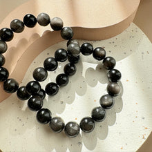 Load image into Gallery viewer, Silver Sheen Obsidian Bracelet
