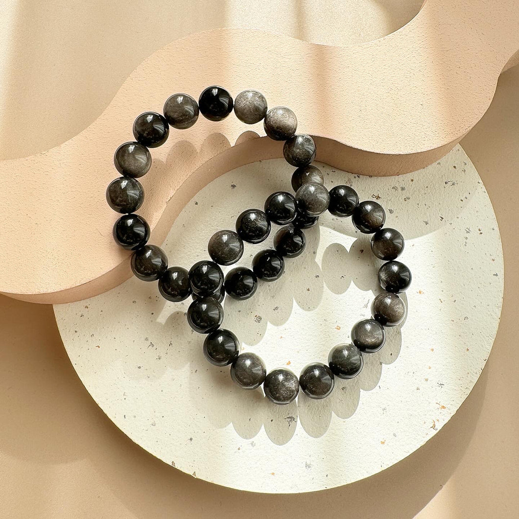 Silver Sheen Obsidian Bracelet