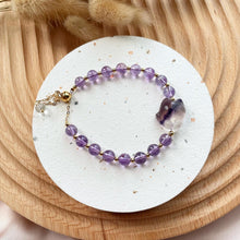 Load image into Gallery viewer, Flourite Fox with Amethyst Bracelet
