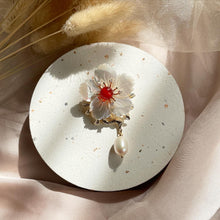 Load image into Gallery viewer, Mother Of Pearl , Carnelian with Pearl Brooch / Pendant
