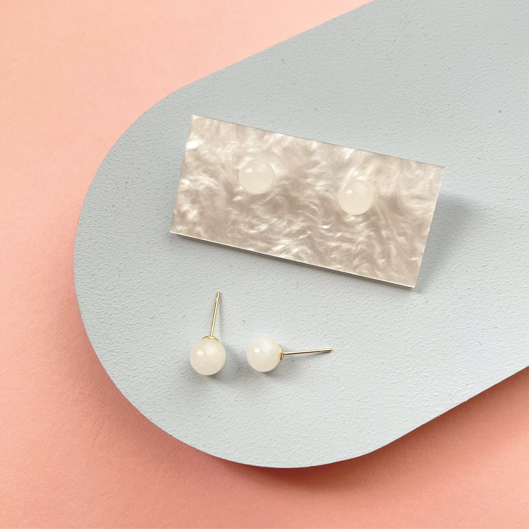 White Jade Earring