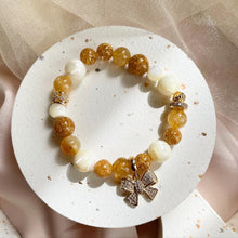 Load image into Gallery viewer, Mother Of Pearl , Citrine with Prosperity Gold Bracelet
