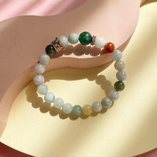 Load image into Gallery viewer, Jade with Green Strawberry Quartz Bracelet
