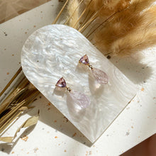 Load image into Gallery viewer, Lavender Amethyst with Pink Cubic Zirconia Earring
