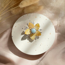 Load image into Gallery viewer, Mother Of Pearl with Aquamarine Brooch
