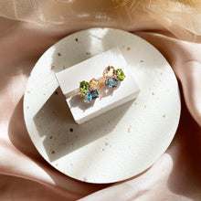 Load image into Gallery viewer, Blue Topaz, Peridot with Citrine Earring
