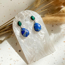 Load image into Gallery viewer, Lapis Lazuli with Malachite Earring
