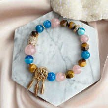 Load image into Gallery viewer, Agate , Tiger Eye with Rose Quartz Bracelet
