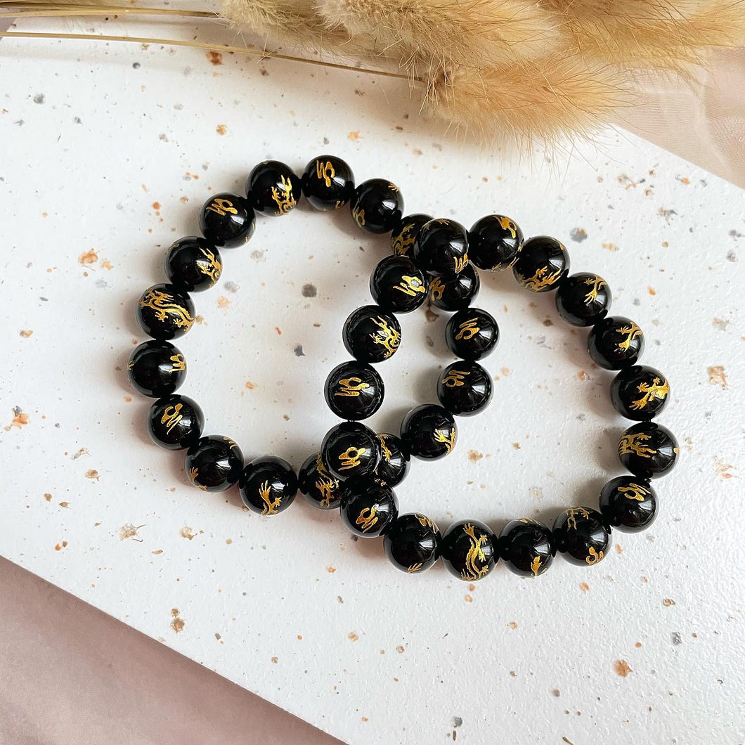 Black Onyx Dragon Bracelet