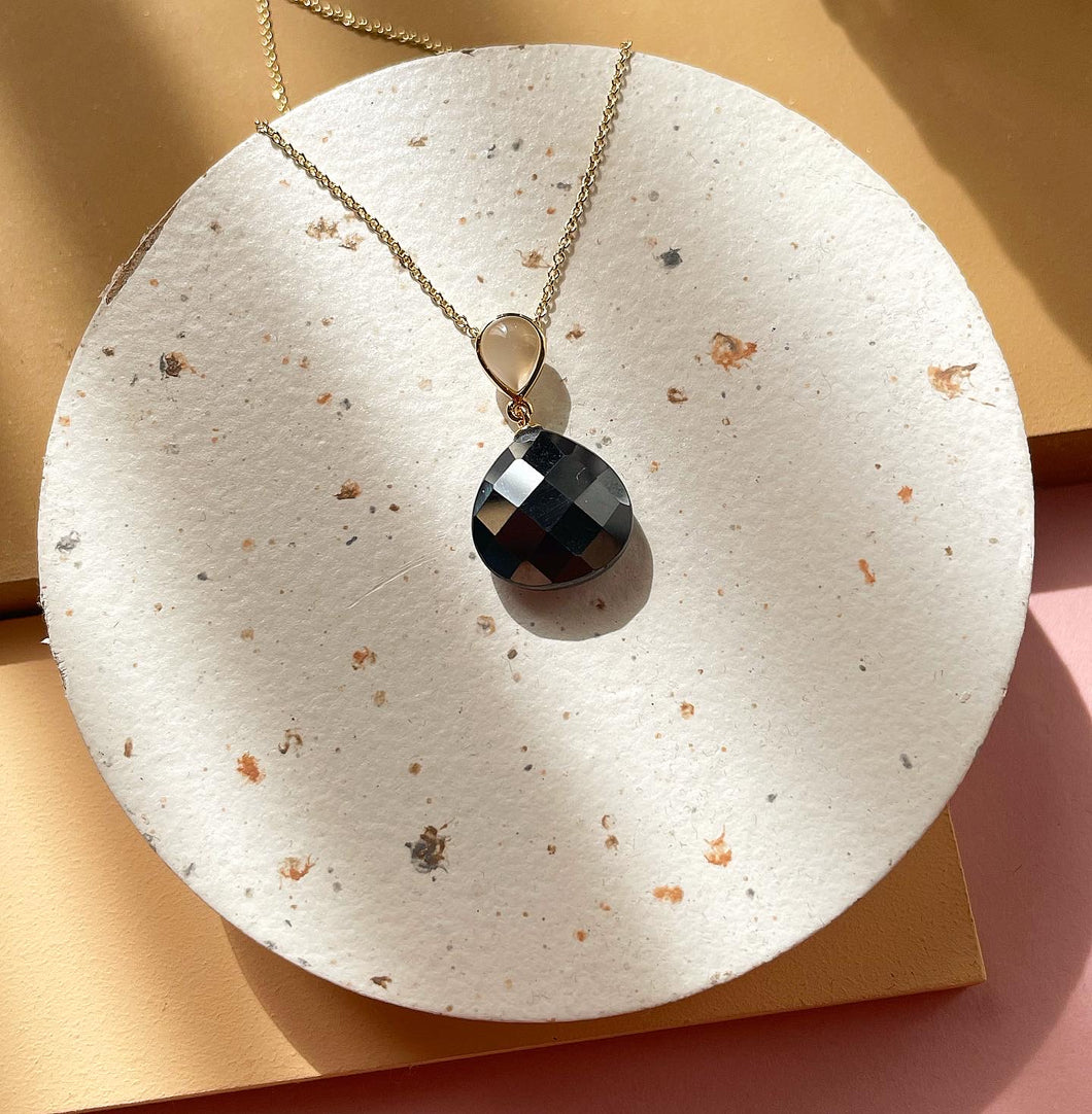 Hematite with Moonstone Necklace