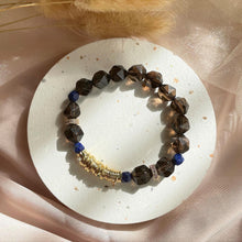 Load image into Gallery viewer, Smoky Quartz with Lapis Lazuli Bracelet
