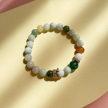 Load image into Gallery viewer, Jade with Green Strawberry Quartz Bracelet
