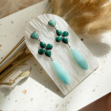 Load image into Gallery viewer, Amazonite with Malachite Earring
