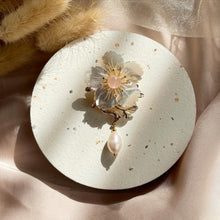 Load image into Gallery viewer, Mother Of Pearl with Rose Quartz Brooch / Pendant
