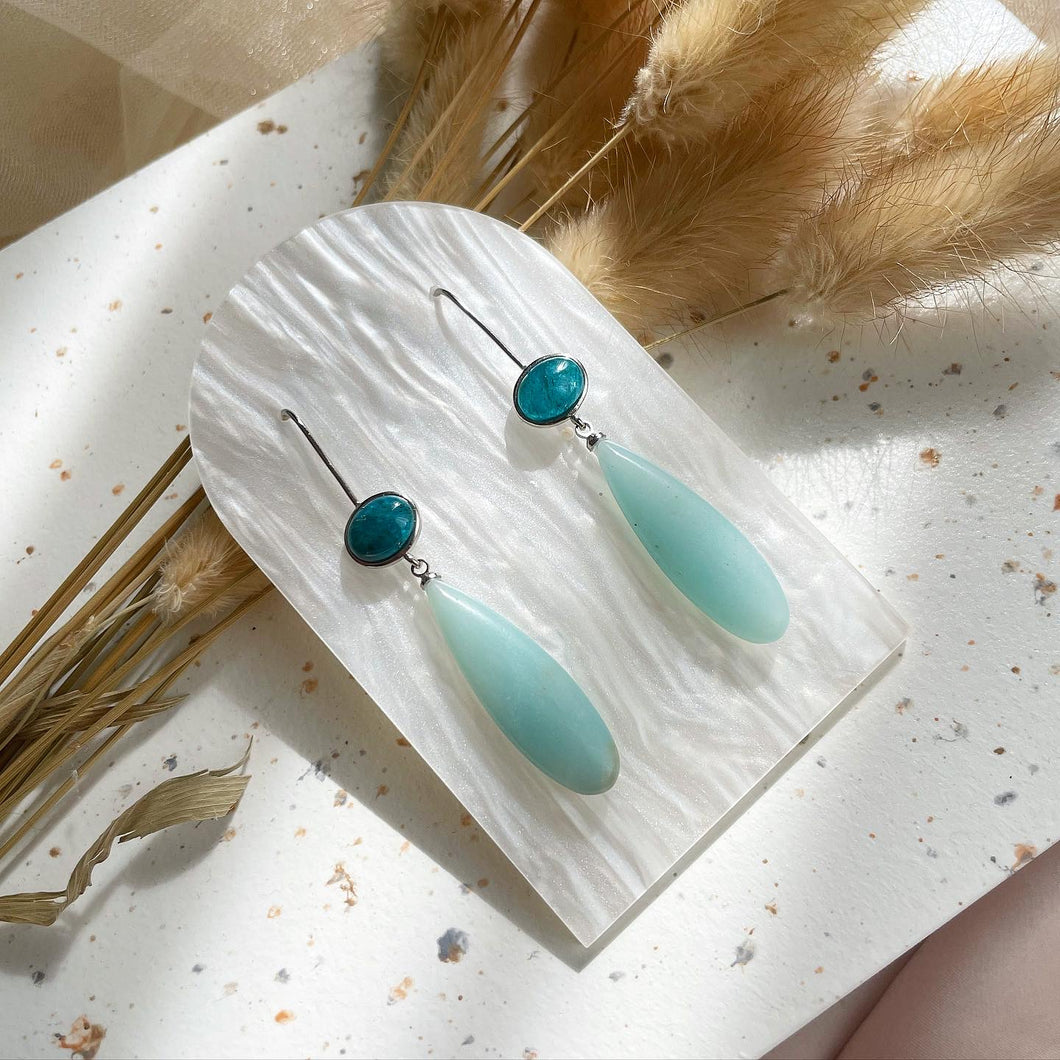 Apatite with Amazonite Earring