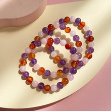 Load image into Gallery viewer, Carnelian , Rose Quartz with Amethyst Bracelet
