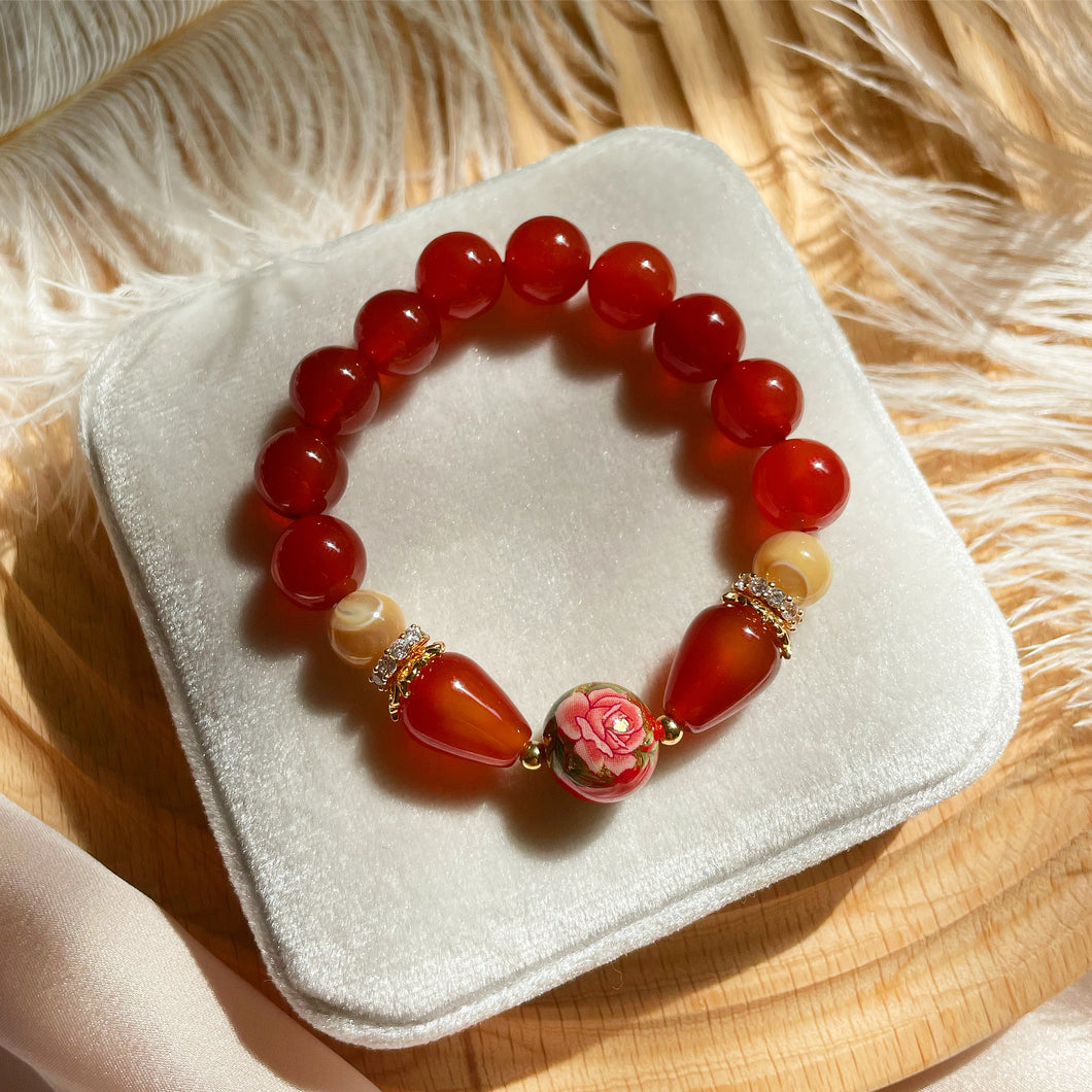Carnelian with Mother Of Pearl Bracelet