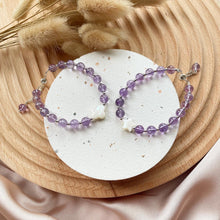 Load image into Gallery viewer, Mother Of Pearl with Amethyst Bracelet
