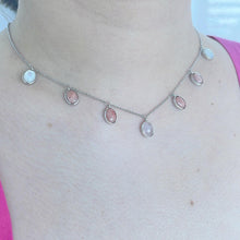 Load image into Gallery viewer, Faith Necklace in Mother Of Pearl , Rose Quartz and Aventurine
