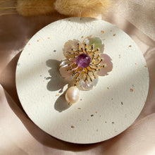 Load image into Gallery viewer, Mother Of Pearl with Amethyst Brooches / Pendant
