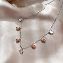 Load image into Gallery viewer, Faith Necklace in Mother Of Pearl , Rose Quartz and Aventurine
